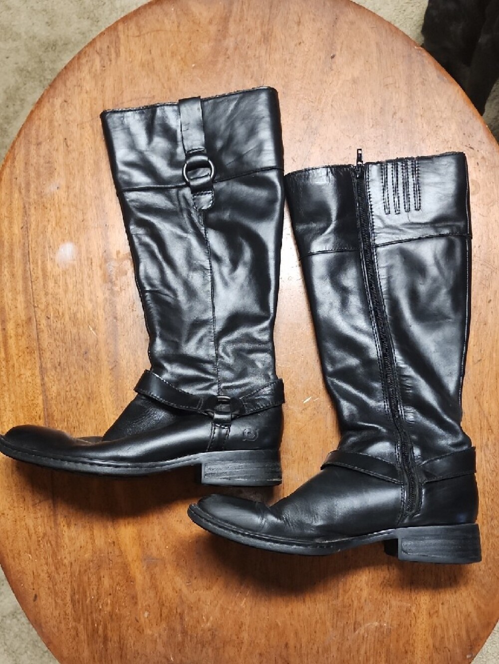 Born Black Mid-Calf Leather Riding Boots - Picture 3 of 6